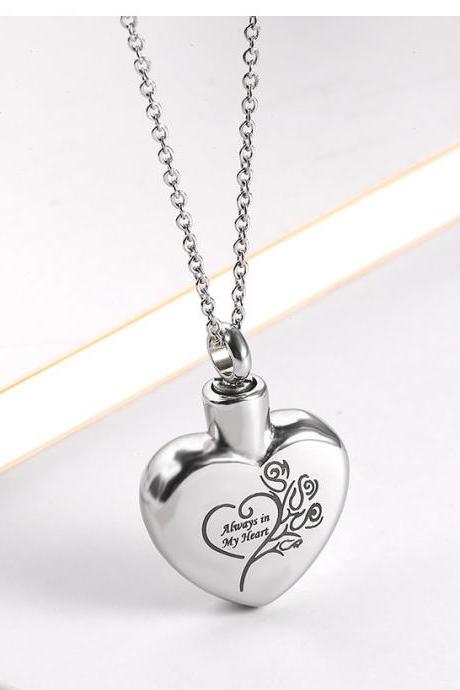 Stainless Steel Cremation Necklace Pendant Ashes Keepsake Memorial Jewelry Urn Memorial Jewelry