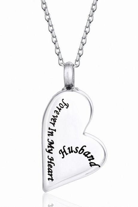 Stainless Steel Cremation Necklace Pendant Ashes Keepsake Memorial Jewelry Urn Memorial Jewelry For Husband
