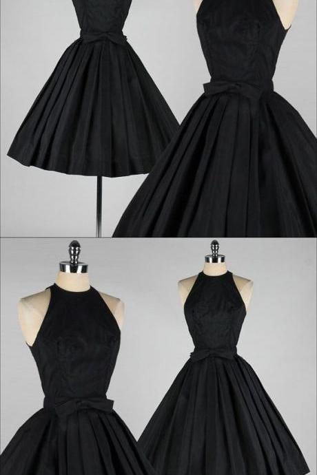 1950s vintage dress, short black prom dress homecoming dres,black Short Homecoming Dress, Sexy Oarty Gowns 
