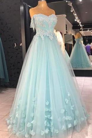 Sexy A Line Light Green Tulle Lace Prom Dresses 2020 Sweetheart Formal Evening Dress, Long Prom Gowns