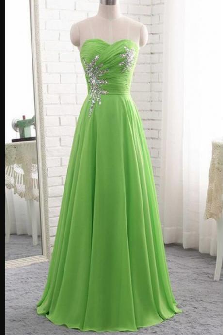 Off Shoulder Green Chiffon Beaded Ruffle Long Prom Dress , Long Prom Gowns , Custom Made Prom Party Gowns ,wedding Guest Gowns 2020