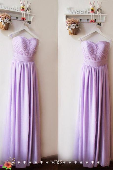 Light Lavender Chiffon Ruffle Long Bridesmaid Dress Off The Shoulder Women Party Gowns , Sexy Wedding Guest Gowns ,