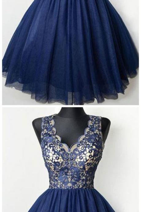 2020 Royal Blue Lace Short Prom Dress Off Shoulder Cocktail Party Gowns , Short Homecoming Dress, Short Cocktail Gowns
