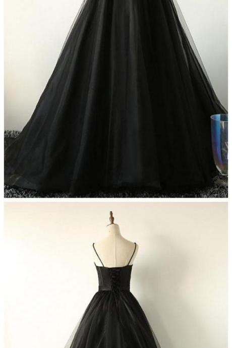 Black Tulle A Line A Line Long Prom Dress Off The Shoulder Women Party Gowns ,sexy Wedding Guest Gowns 2020