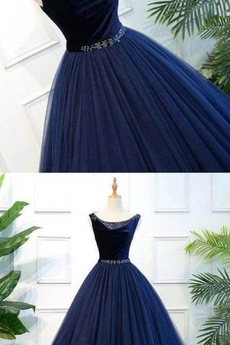 Navy Blue Tulle Long Prom Dress Custom Made Women Party Gowns 2020 Plus Size Wedding Guest Gowns