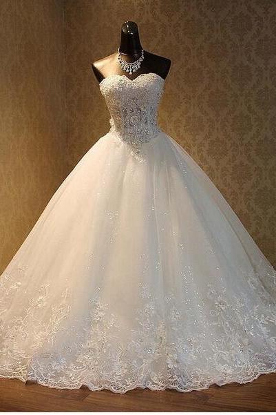 New Arrival White Tulle Lace Appliqued A Line Long Wedding Dresses 2020 China Wedding Gowns 