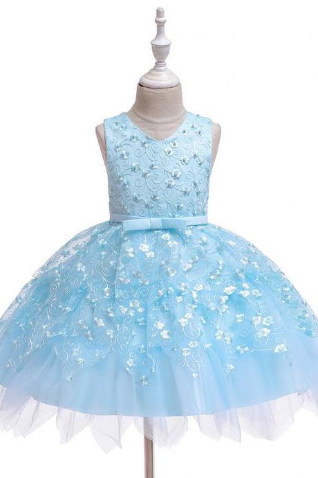 Sexy Ball Gown Flower Girls Dresses Women Party Gowns ,strapless Formal Girls Prom Gowns ,wedding Guest Gowns ,pricess Party Gowns Blue