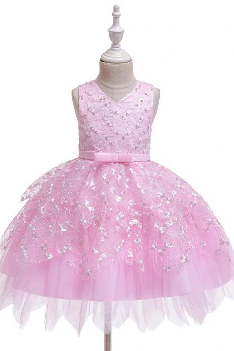 Sexy Pink Ball Gown Flower Girls Dresses Women Party Gowns ,strapless Formal Girls Prom Gowns ,wedding Guest Gowns ,pricess Party Gowns
