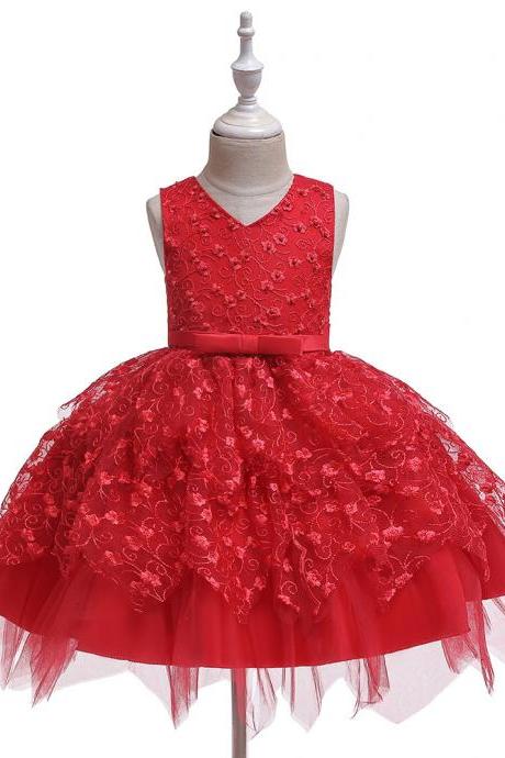 Sexy Red Ball Gown Flower Girls Dresses Women Party Gowns ,strapless Formal Girls Prom Gowns ,wedding Guest Gowns ,pricess Party Gowns