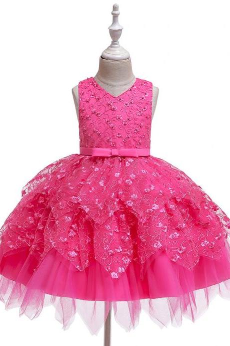 Sexy Fuchsia Ball Gown Flower Girls Dresses Women Party Gowns ,strapless Formal Girls Prom Gowns ,wedding Guest Gowns ,pricess Party Gowns