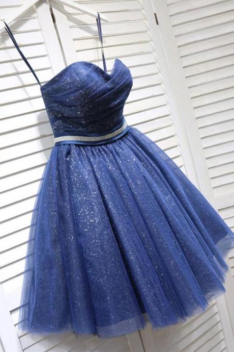 Sexy Navy Blue Sequin Ball Gown Homecoming Dresses Short Cocktail Party Gowns ,8th Graduation Gowns