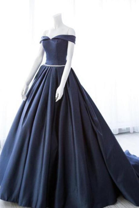 Off Shoulder Navy Blue Ball Gown Quinceanera Dresses 2020 Women Party Gowns ,sexy A Line Women Prom Party Gowns