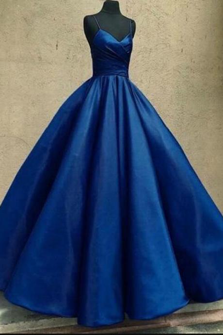 Fashion Dark Blue Satin Ball Ggowns Quinceanera Dresses Strapless Women Party Gowns , Quinceanera Gowns
