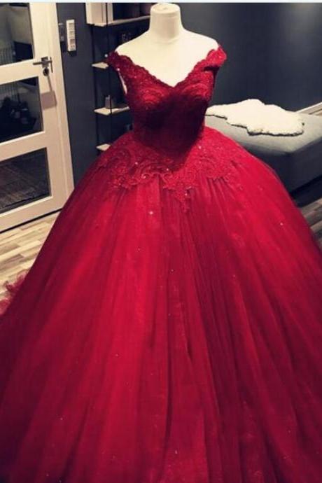 Plus Size Burgundy Lace Quinceanera Dress Ball Gown Women Party Gowns ,sweet 16 Quinceanera Gowns