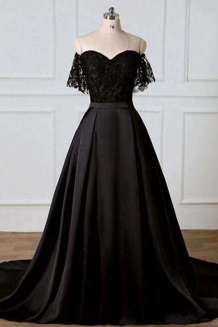 Black Satin Ball Gowns Quinceanera Dresses 2020 Women Party Gowns ,long Prom Party Gowns