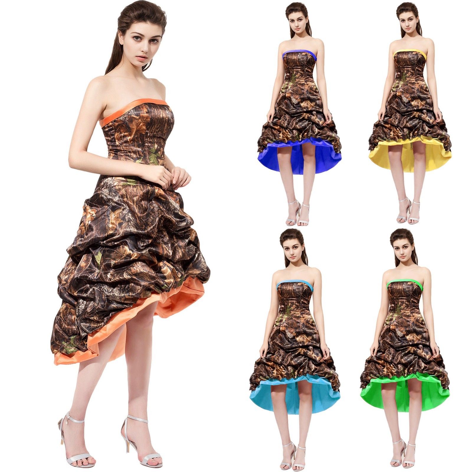 Vintage Camo Short Camo Bridesmaid Dresses Prom Dresses 2018 Plus