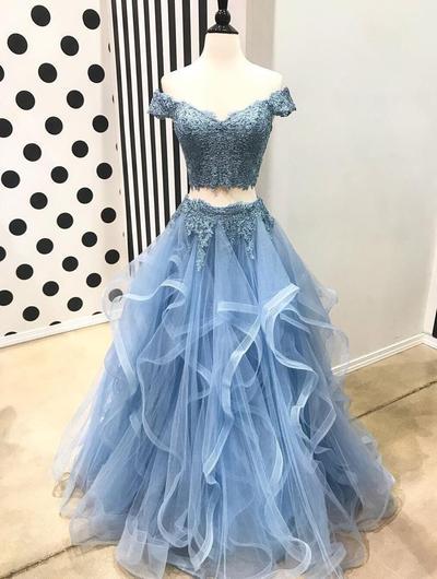Two Pieces Prom Dresses 2018 Custom Made Wedding Women Party Gowns ,2 ...