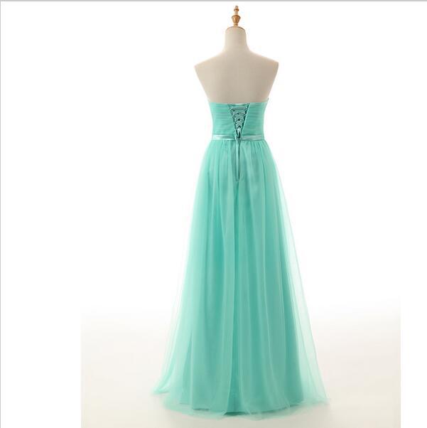 Mint Green Tulle Long Bridesmaid Dress Custom Made Prom Party Gowns ...