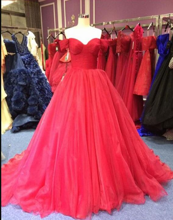 New Arrival Red Tulle Ruffle Ball Gown Quinceanera Dresses Custom Made ...