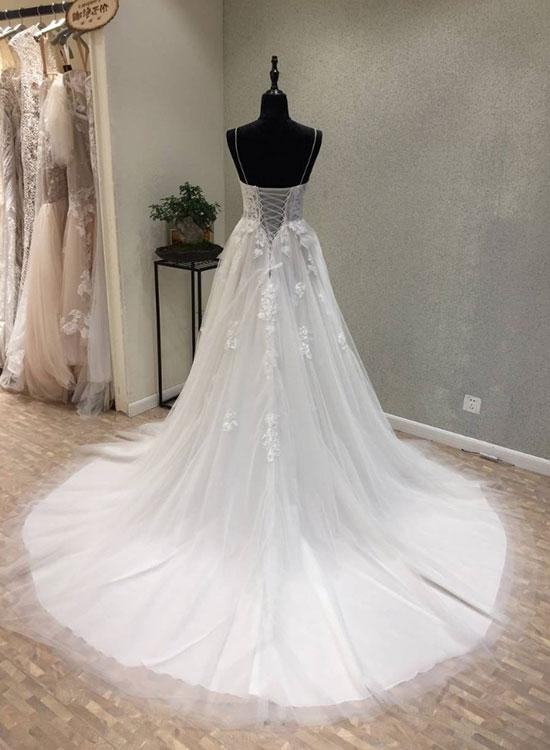 New Arribal White Tulle Lace Wedding Dresses Sweet Women Wedding Gowns ...